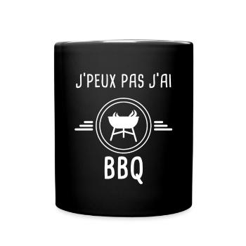 bbq je peux pas j'ai bbq barbecue - Mug uni - noir - Devant