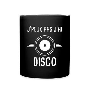 disco je peux pas j'ai disco vinyle vinyle - Mug uni - noir - Devant