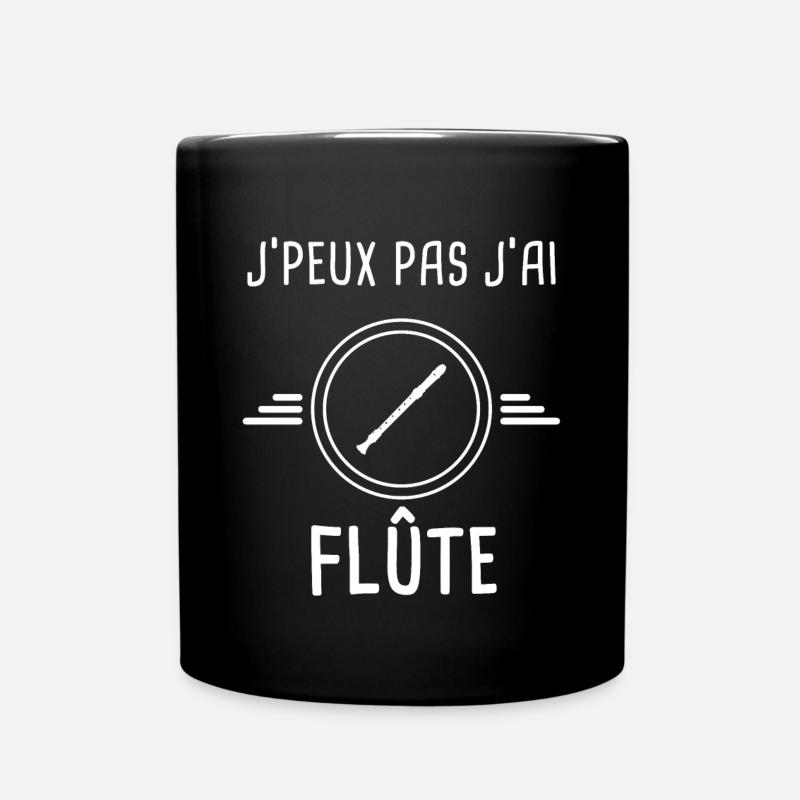 flûte je peux pas j'ai flûte flûtiste - Mug uni - noir