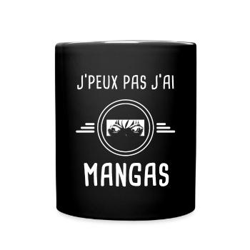 mangas je peux pas j'ai mangas mangaka - Mug uni - noir - Devant