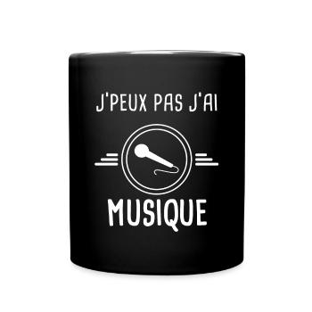 musique je peux pas j'ai musique micro micro - Mug uni - noir - Devant