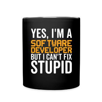 Stupid - Développeur de logiciels - Mug uni - noir - Devant