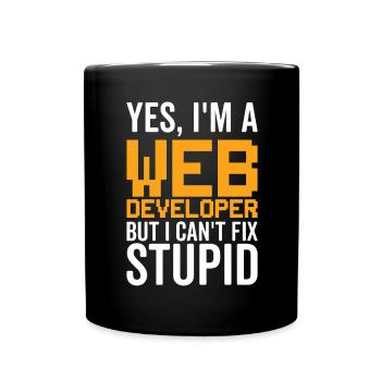 Stupid - Développeur Web - Mug uni - noir - Devant