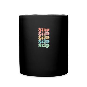 Vintage 70er Hippie Macedonia Stadt - Retro Stip - Tasse einfarbig - Schwarz - Vorne