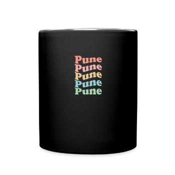 Vintage 70er Hippie India Stadt - Retro Pune - Tasse einfarbig - Schwarz - Vorne