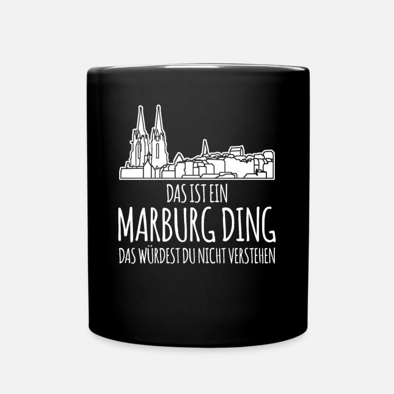 Marburg Stadt Gebäude Marburger - Tasse einfarbig - Schwarz