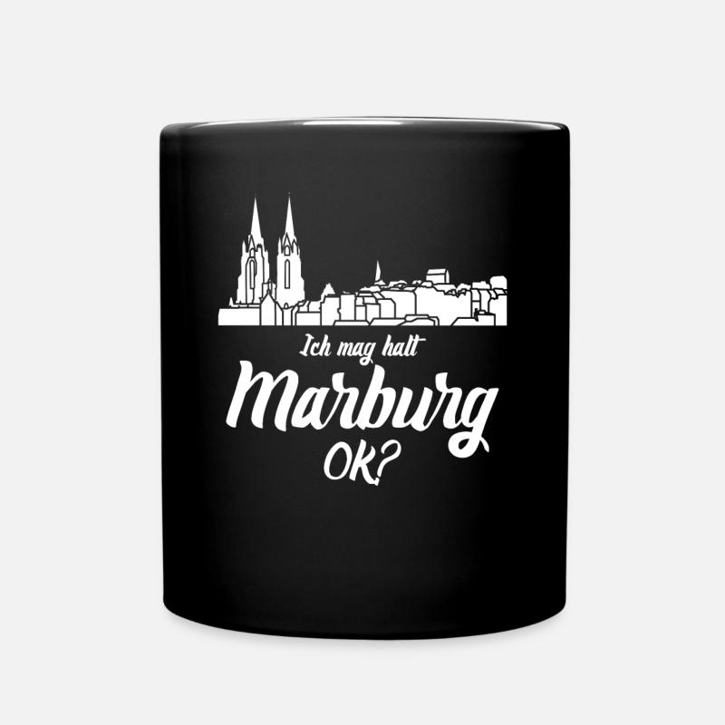 Marburger Ich mag Marburg - Tasse einfarbig - Schwarz