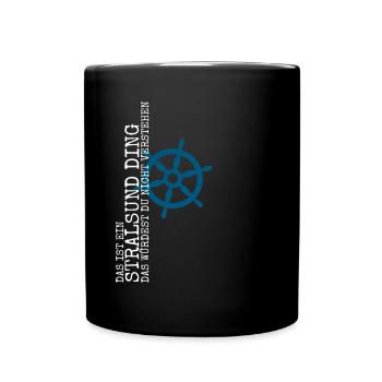 Stralsund lustiger Spruch Stralsunder - Tasse einfarbig - Schwarz - Vorne