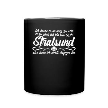 Stralsunder Spruch Witz Stralsund - Tasse einfarbig - Schwarz - Vorne