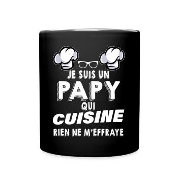 C'est Mon Papy Qui Cuisine Humour Grand Père - Mug uni - noir - Devant