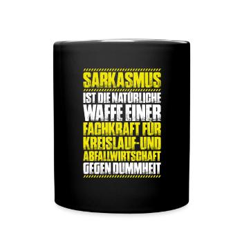 Fachkraft für Kreislauf- und Abfallwirtschaft - Tasse einfarbig - Schwarz - Vorne