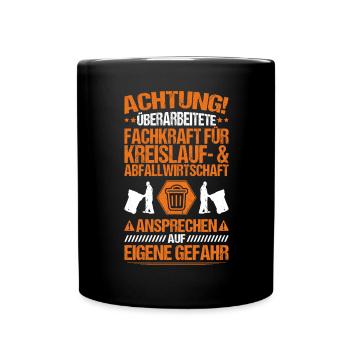 Fachkraft für Kreislauf- und Abfallwirtschaft - Tasse einfarbig - Schwarz - Vorne