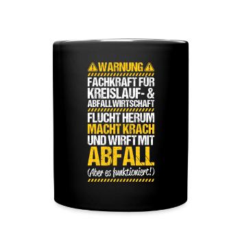 Fachkraft für Kreislauf- und Abfallwirtschaft - Tasse einfarbig - Schwarz - Vorne