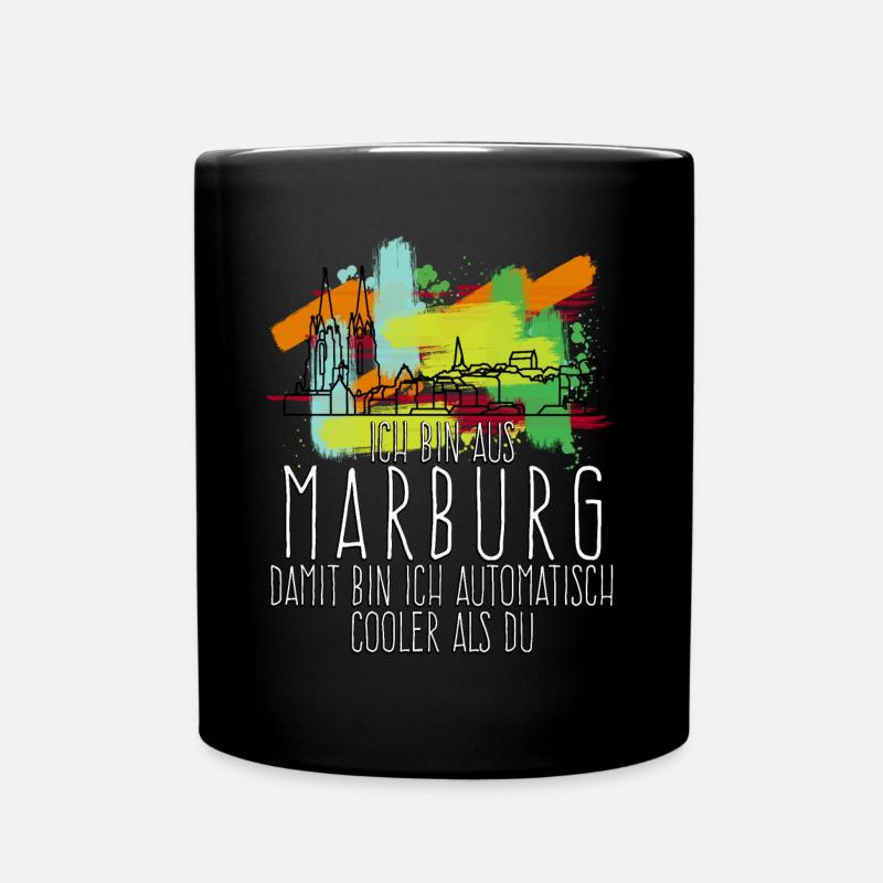 Marburg Sprüche Marburger - Tasse einfarbig - Schwarz
