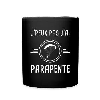 parapente je peux pas j'ai parapente parapentiste - Mug uni - noir - Devant