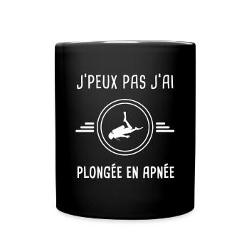 plongée je peux pas j'ai plongée en apnée plongeur - Mug uni - noir - Devant