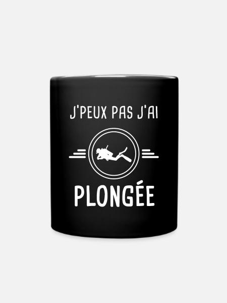 plongée je peux pas j'ai plongée plongeur - Mug uni - noir