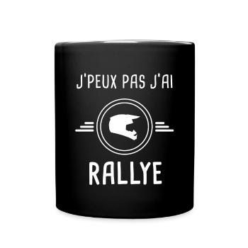 rallye je peux pas j'ai rallye rallyeur - Mug uni - noir - Devant