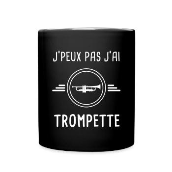 trompette je peux pas j'ai trompette instrument - Mug uni - noir - Devant