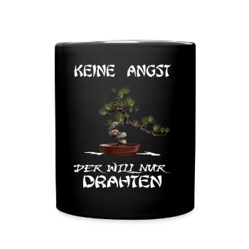 BONSAI Yamadori Nebari Bonsaimeister will drahten - Tasse einfarbig - Schwarz - Vorne