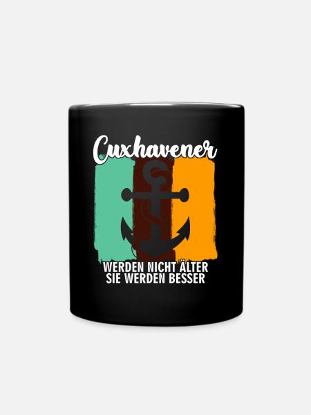 Cuxhaven retro Cuxhavener - Tasse einfarbig - Schwarz