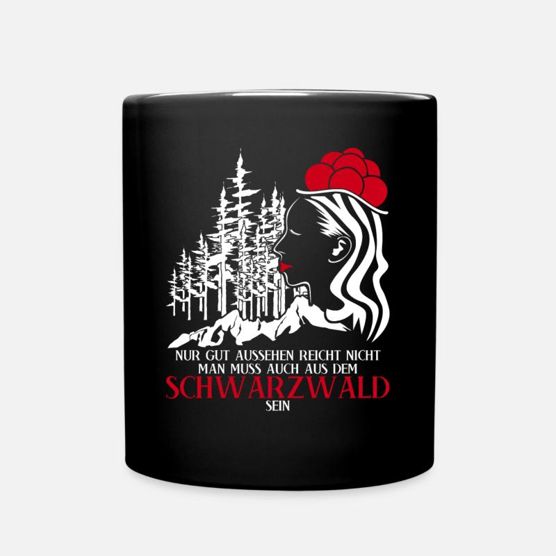 Schwarzwald Bollenhut Witz Schwarzwälder - Tasse einfarbig - Schwarz