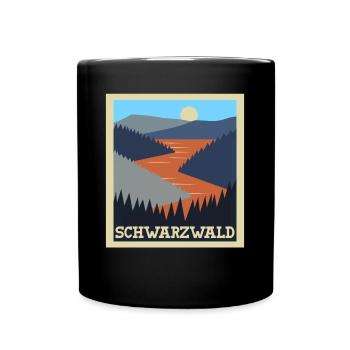 Schwarzwald Urlaub Schwarzwälder - Tasse einfarbig - Schwarz - Vorne