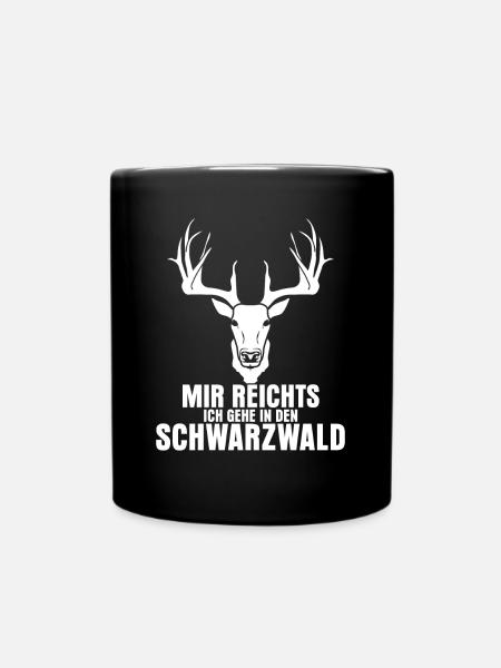 Schwarzwald Hirsch Geweih Bollenhut - Tasse einfarbig - Schwarz