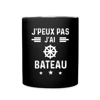 marin je peux pas j'ai bateau gouvernail - Mug uni - noir - Devant