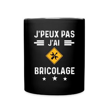 bricoleur je peux pas j'ai bricolage - Mug uni - noir - Devant