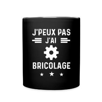 bricoleur je peux pas j'ai bricolage outil - Mug uni - noir - Devant