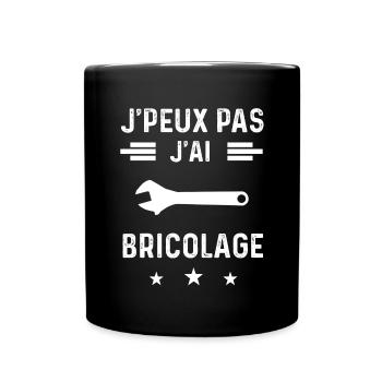 bricoleur je peux pas j'ai bricolage réparer - Mug uni - noir - Devant