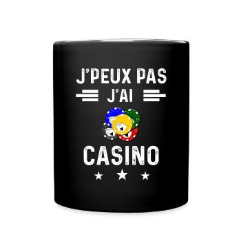 jetons je peux pas j'ai casino - Mug uni - noir - Devant