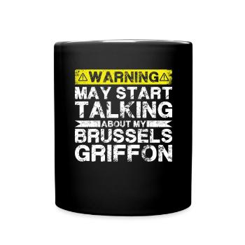 Apropos Brüsseler Griffon - Tasse einfarbig - Schwarz - Vorne