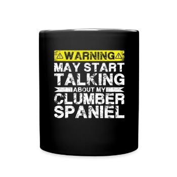 Speaking of Clumber Spaniel - Full Colour Mug - black - Front