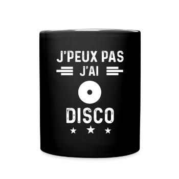 vinyle je peux pas j'ai disco vinyle - Mug uni - noir - Devant