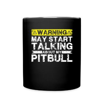 En parlant de pit-bull - Mug uni - noir - Devant