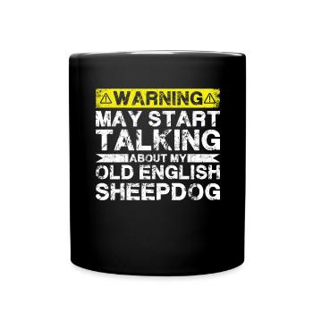 Speaking of Old English Shepherd - Full Colour Mug - black - Front