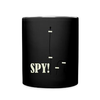 Abhörgerät Spionage Spion Mikofon - Tasse einfarbig - Schwarz - Vorne