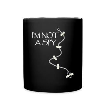 Abhörgerät Geheimagent Mikofon Spion - Tasse einfarbig - Schwarz - Vorne