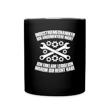 Industriemechaniker Industrial Mechanic - Tasse einfarbig - Schwarz - Vorne