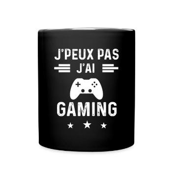 gameur je peux pas j'ai gaming - Mug uni - noir - Devant
