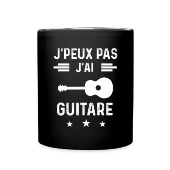 gutariste je peux pas j'ai guitare - Mug uni - noir - Devant