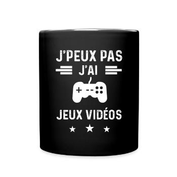 gameur je peux pas j'ai jeux vidéos - Mug uni - noir - Devant