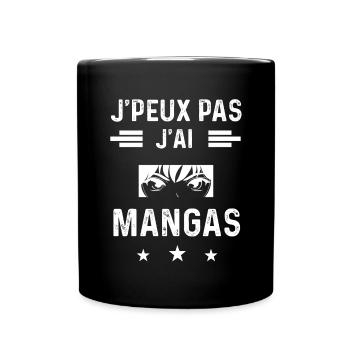 mangaka je peux pas j'ai mangas - Mug uni - noir - Devant