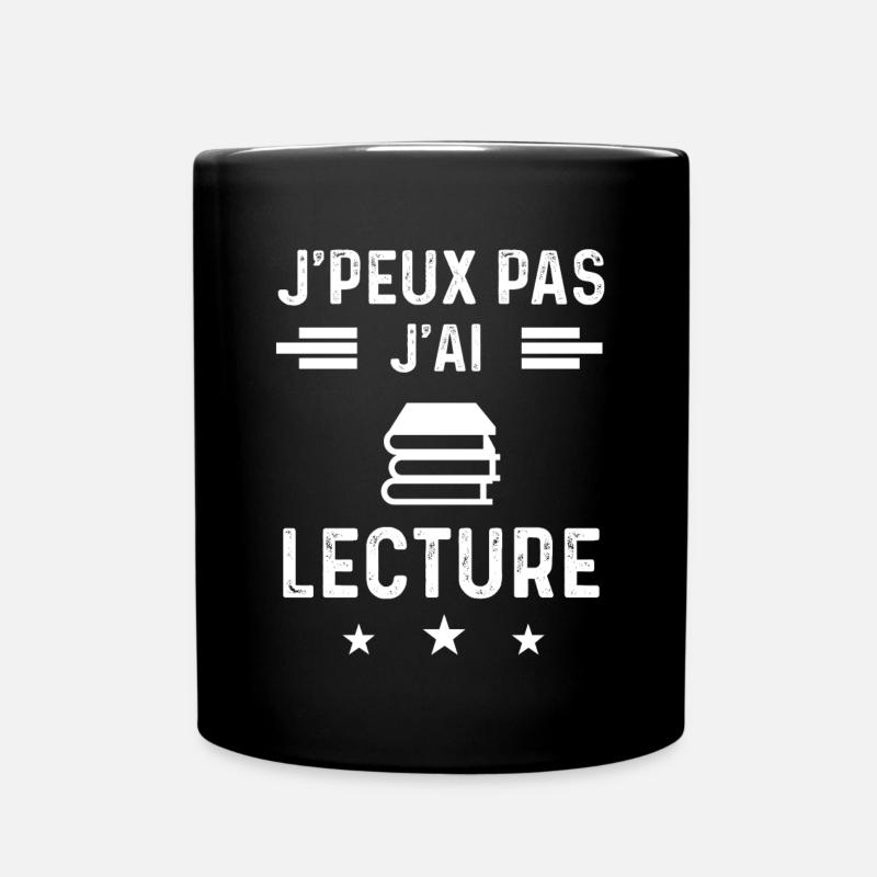 lecteur je peux pas j'ai lecture - Mug uni - noir
