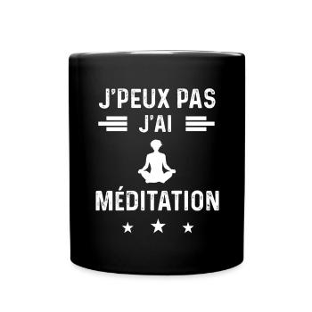 relaxation je peux pas j'ai méditation - Mug uni - noir - Devant