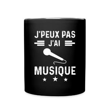 micro je peux pas j'ai musique micro - Mug uni - noir - Devant