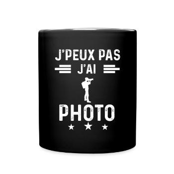 photographe je peux pas j'ai photo - Mug uni - noir - Devant
