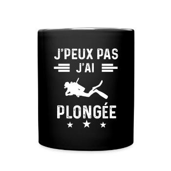 plongeur je peux pas j'ai plongée - Mug uni - noir - Devant